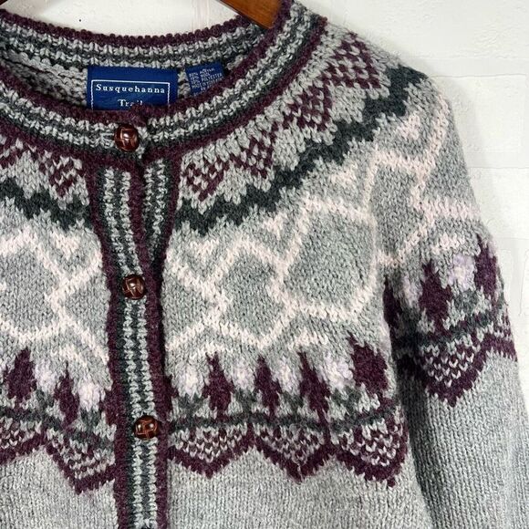 Vintage Susquehanna Trail Outfitters Womens Knit Cardigan Size Large Gray - Picture 3 of 12